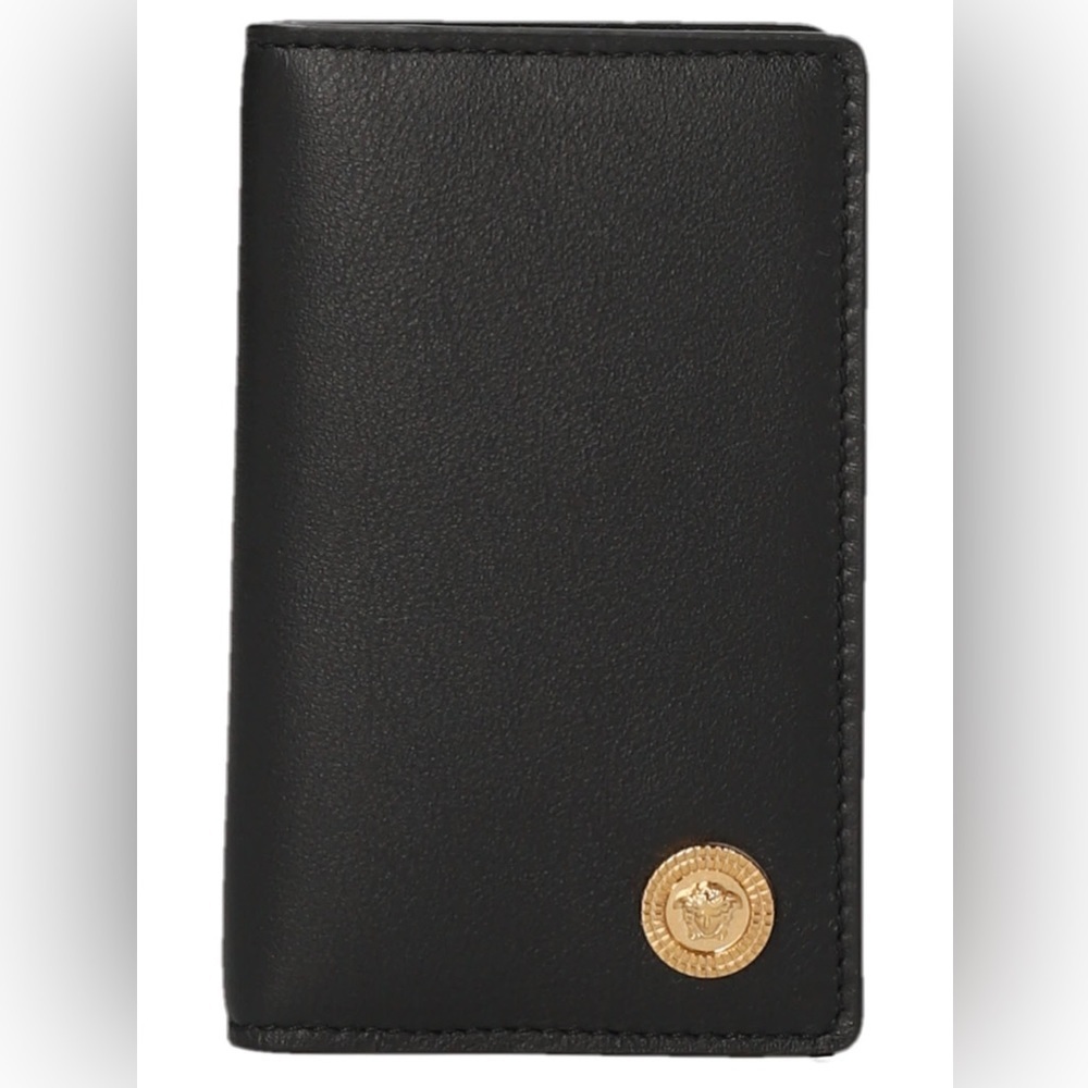 Versace SS23 unisex logo 'medusa Biggie' leather Wallet NWB